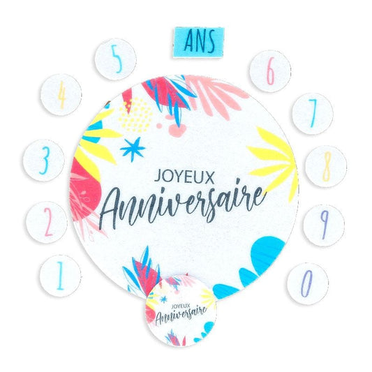Décorations en azyme - Joyeux Anniversaire Tropical