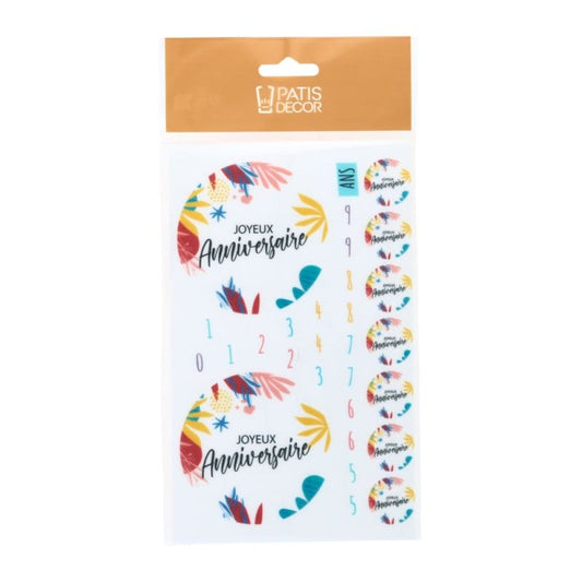 Décorations en azyme - Joyeux Anniversaire Tropical