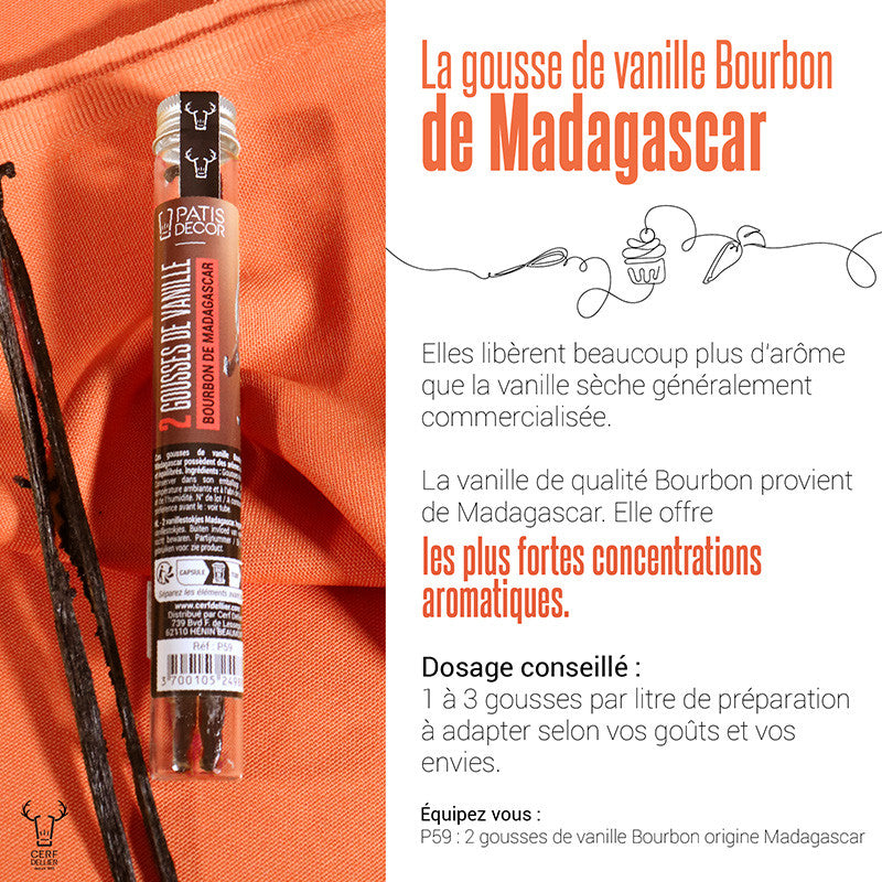 Gousse de Vanille Bourbon de Madagascar (2 pièces)