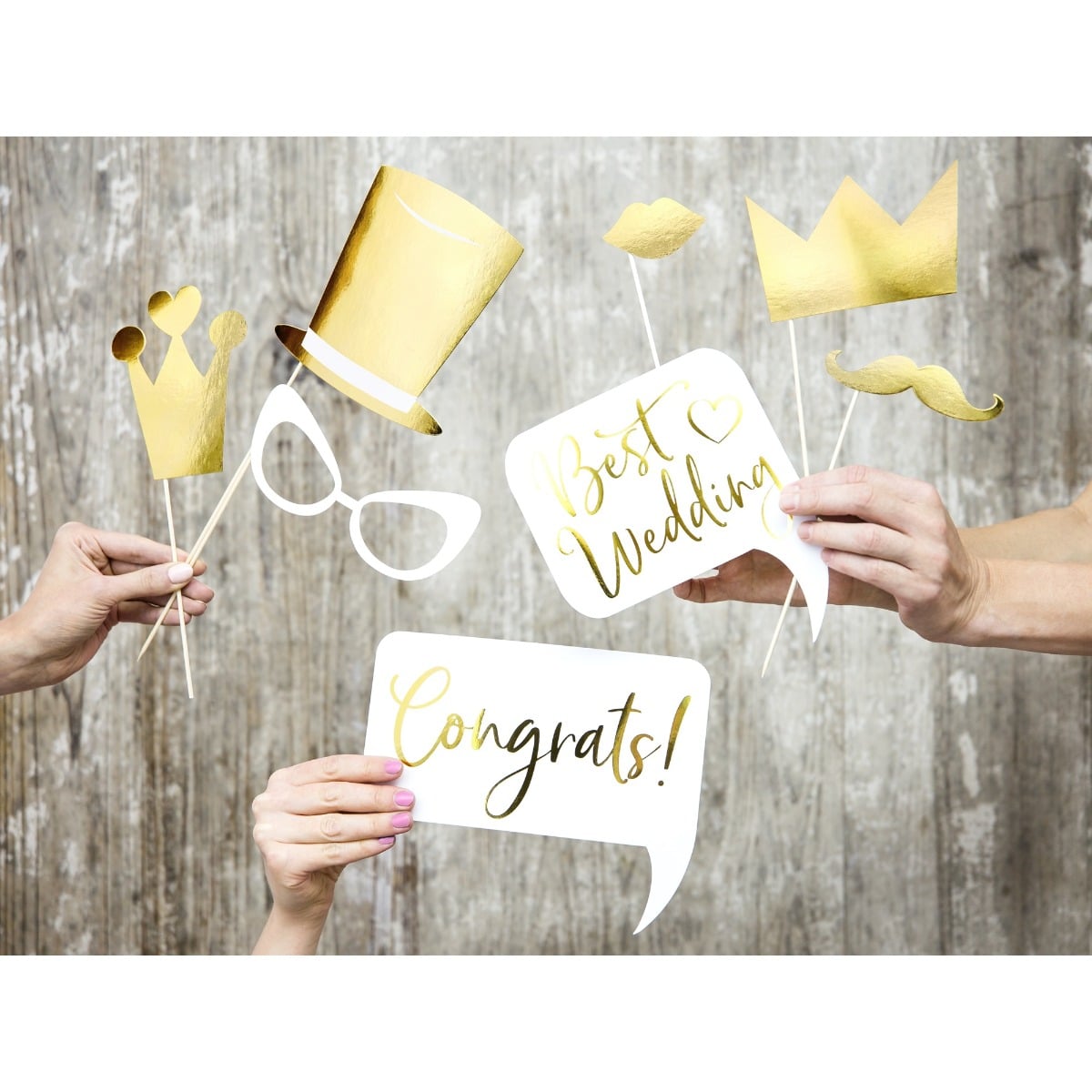 Accessoires PhotoBooth Mariage - Or