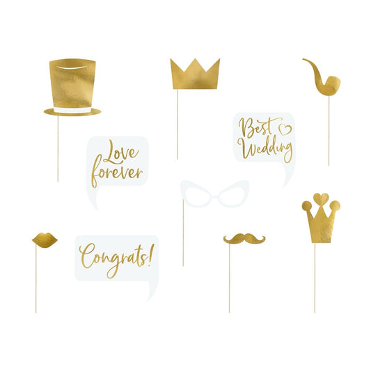 Accessoires PhotoBooth Mariage - Or