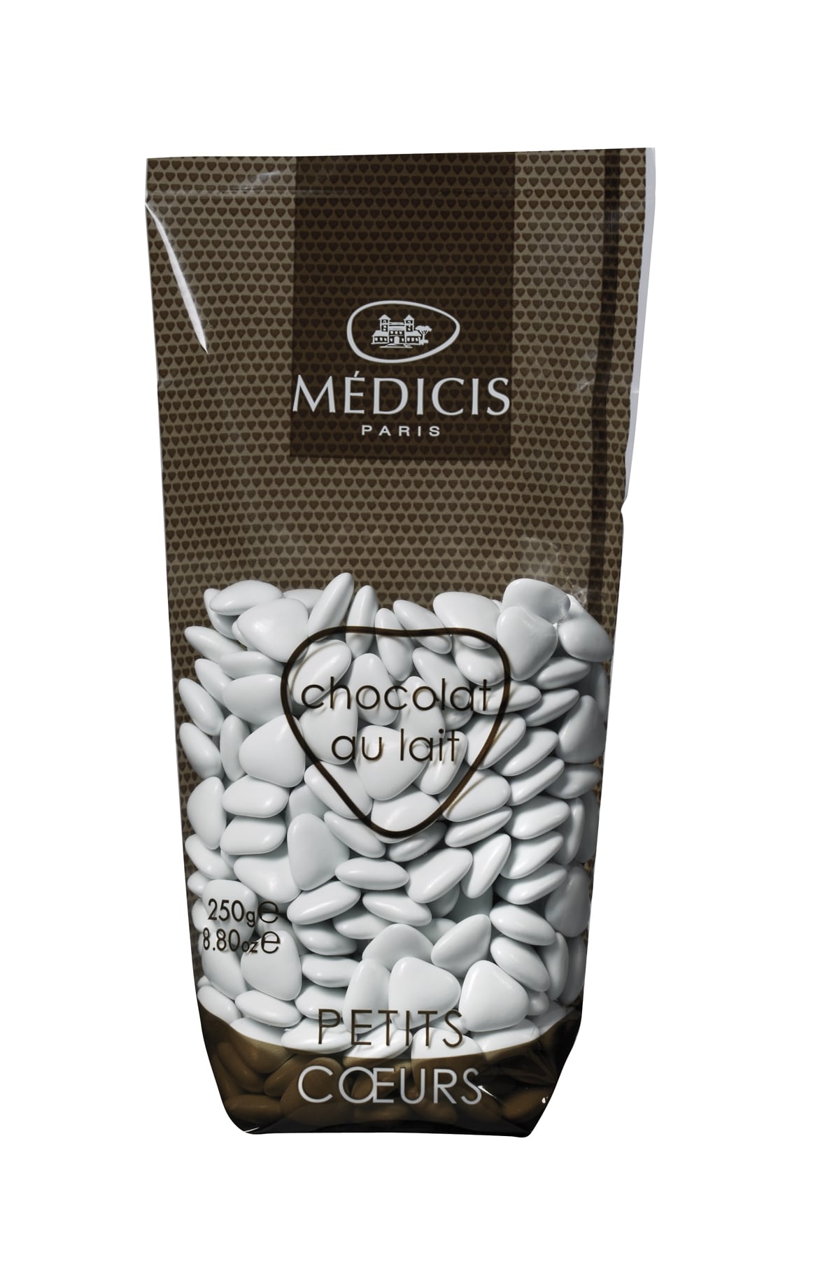 Dragées Chocolat Mini-coeurs Blanc (250g)