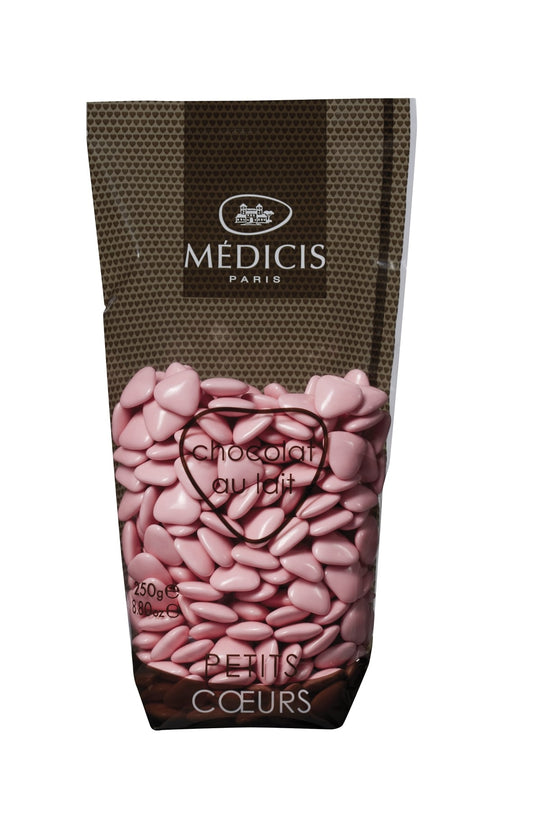 Dragées Chocolat Mini-coeurs Rose (250g)