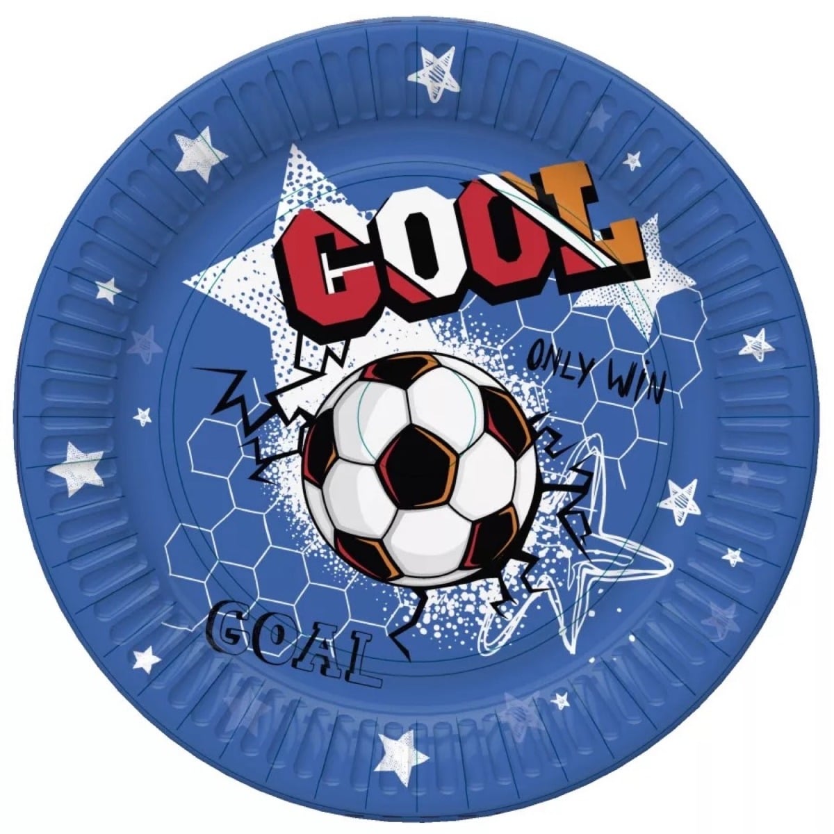Assiettes - Football bleu (8 pièces)