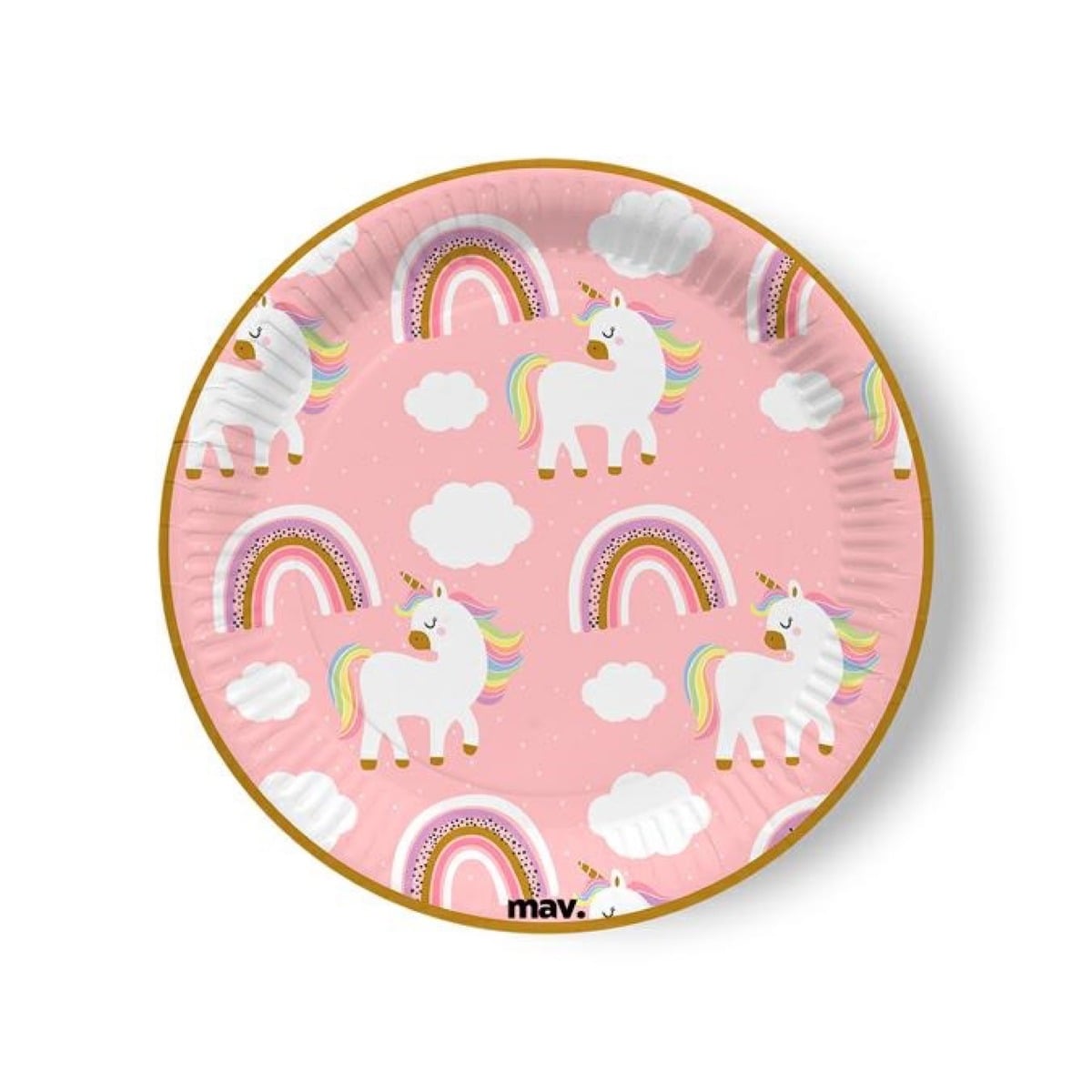Assiettes licornes et arc-en-ciel (8pcs)