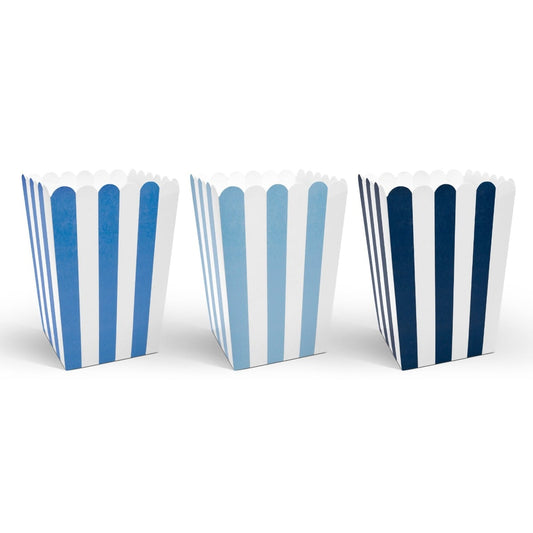 Boîte à PopCorn - Striée Bleu (6pcs)