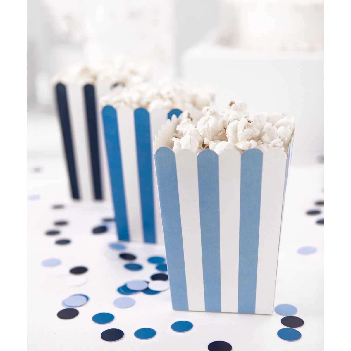 Boîte à PopCorn - Striée Bleu (6pcs)