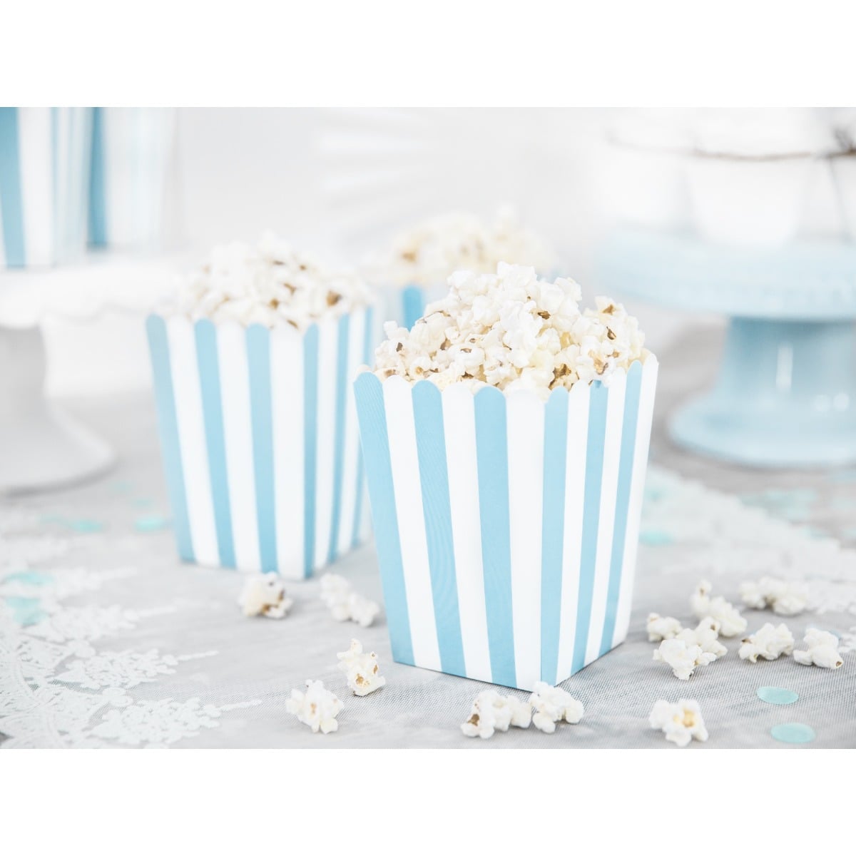 Boîte à PopCorn - Striée Bleu (6pcs)