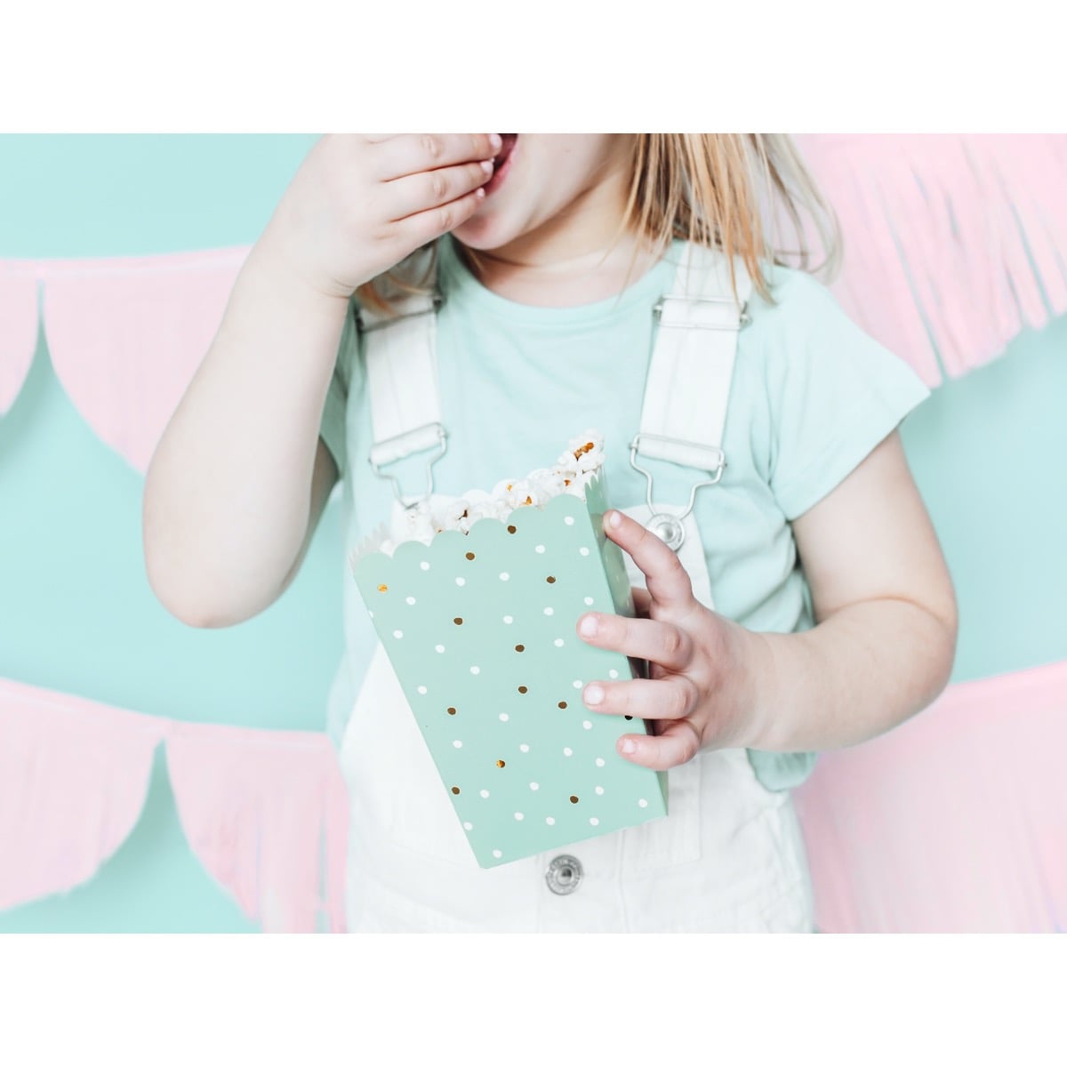 Boite à Popcorn - Menthe à pois (6 pcs)