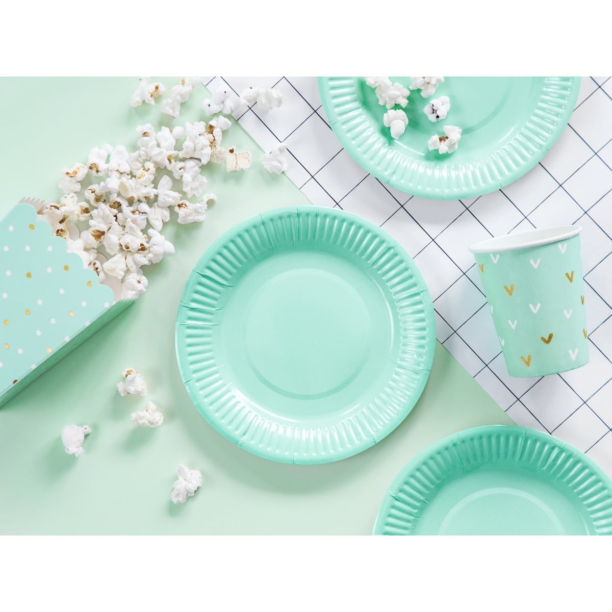 Boite à Popcorn - Menthe à pois (6 pcs)