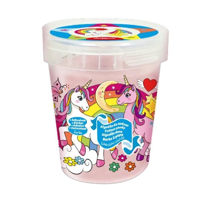 Barbe à papa Licorne goût fraise (pot 30 g)