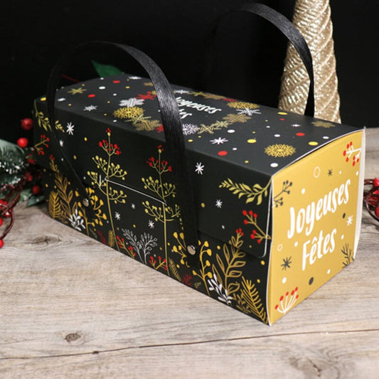 Boîte à bûche - Décor végétal (30cm)