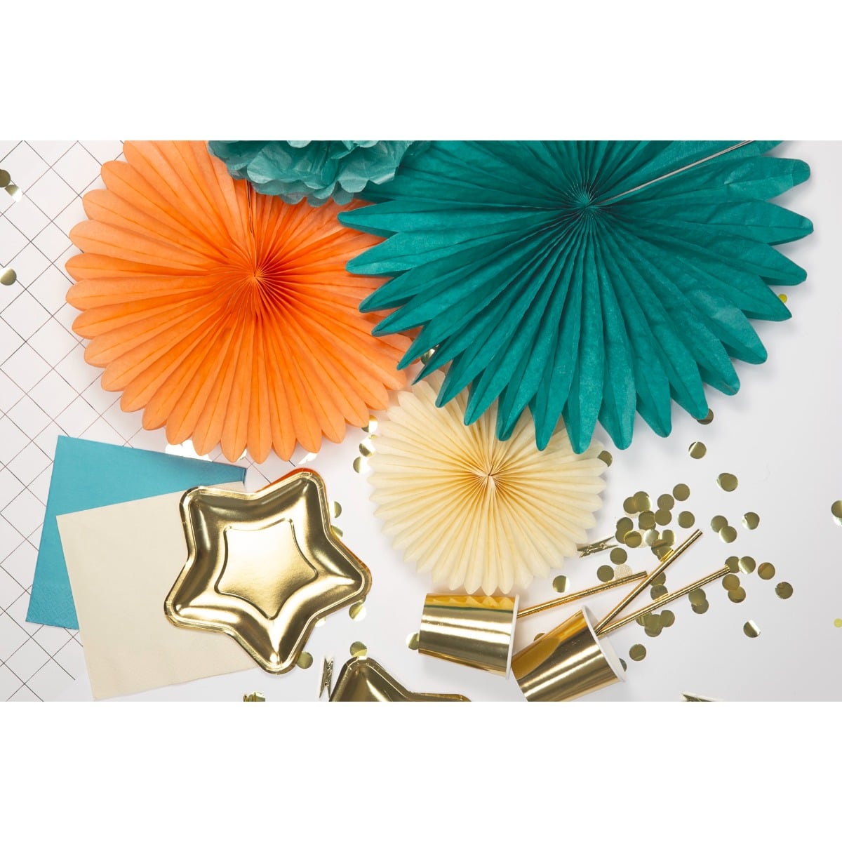 Rosettes décoratives Light Cream 20-40cm (3pcs)
