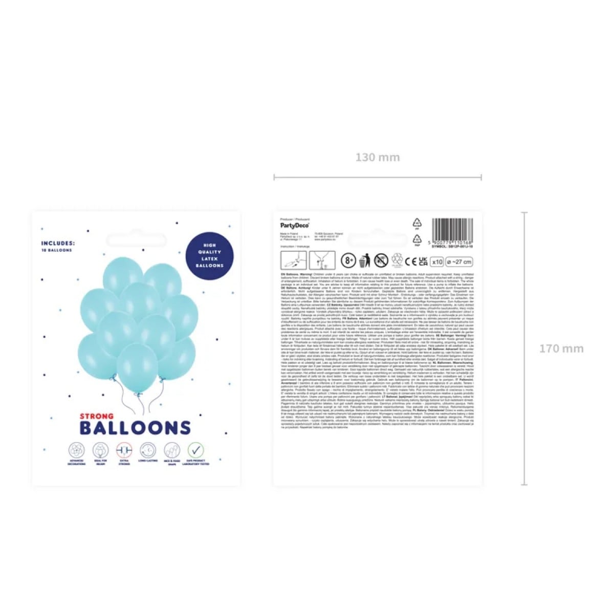 Ballons Pastel - Bleu Clair 27cm (10pcs)