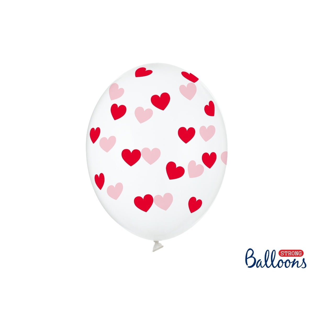 Ballons Transparents à Coeurs Rouge (6pcs)