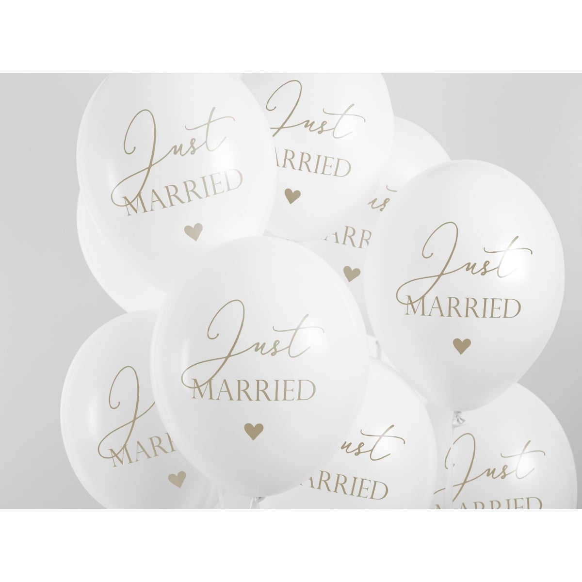 Ballons blanc "Just Married" 30cm (6 pièces)