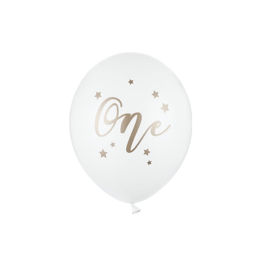 Ballons 'One' Blanc et doré (50pcs)