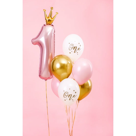 Ballons 'One' Blanc et doré (50pcs)