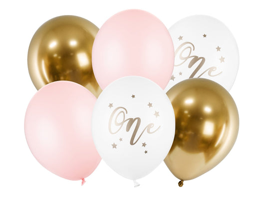 Set de Ballons 'One' rose (6pcs)