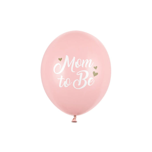 Ballon assortis Mom to Be - Rose (6pcs)
