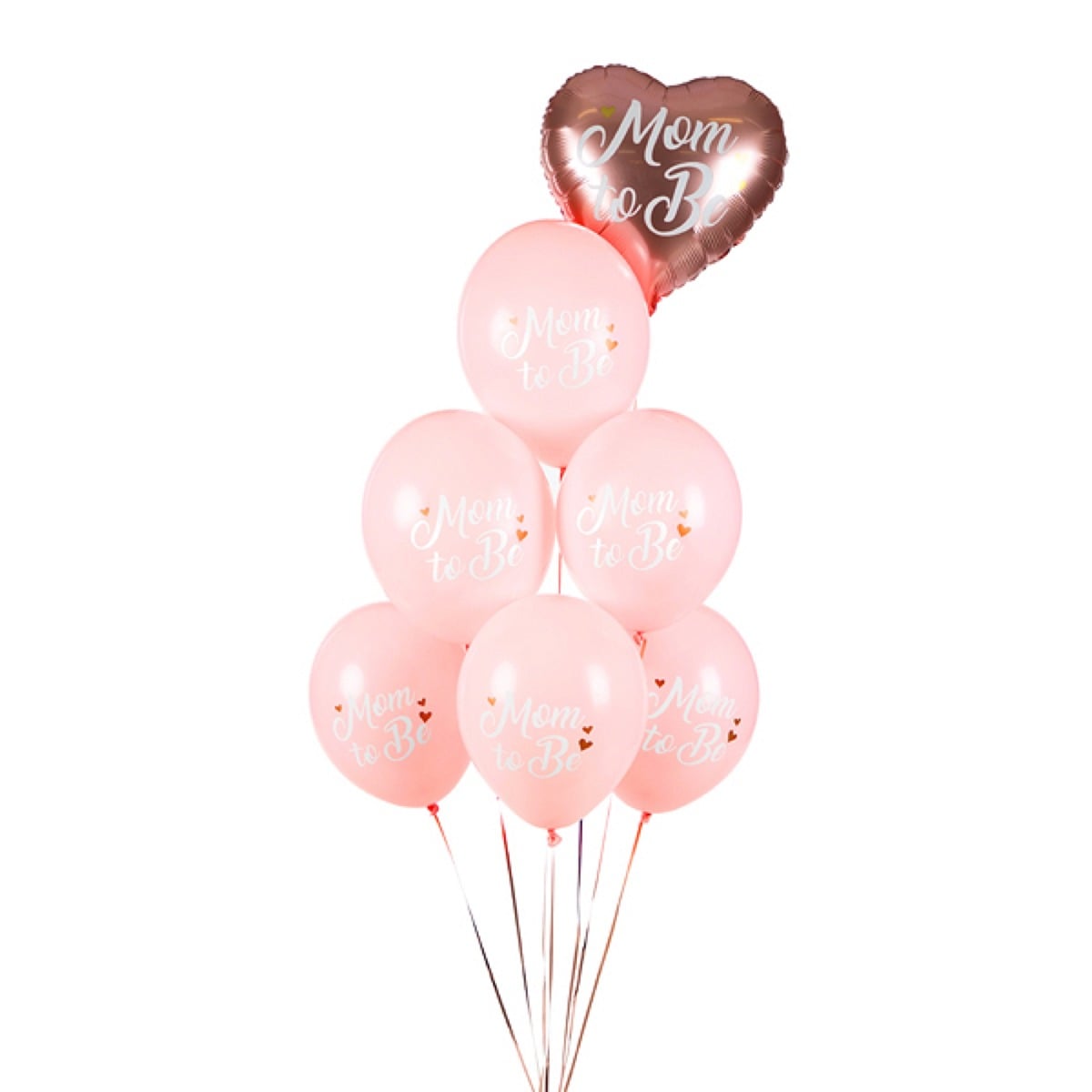 Ballon assortis Mom to Be - Rose (6pcs)