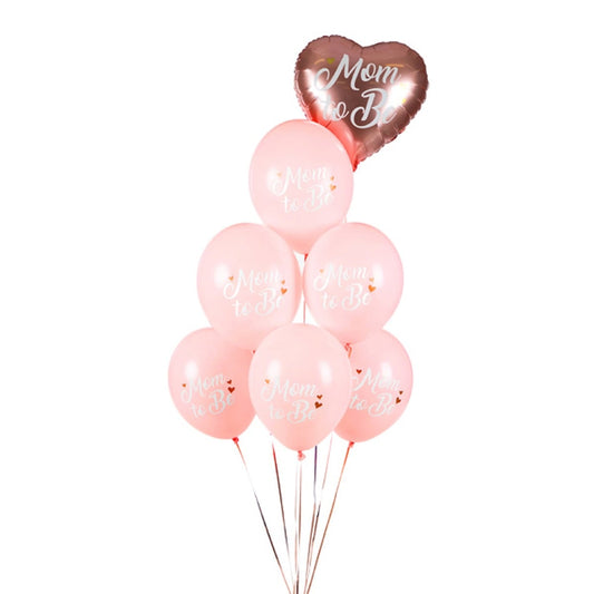 Ballon assortis Mom to Be - Rose (6pcs)