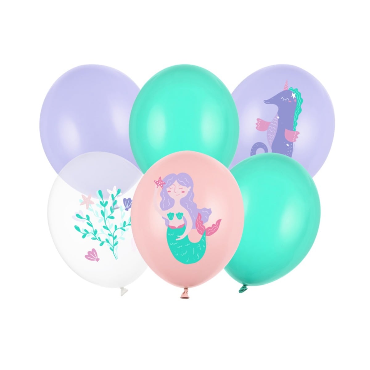 Ballon assortis - Sirène (6pcs)