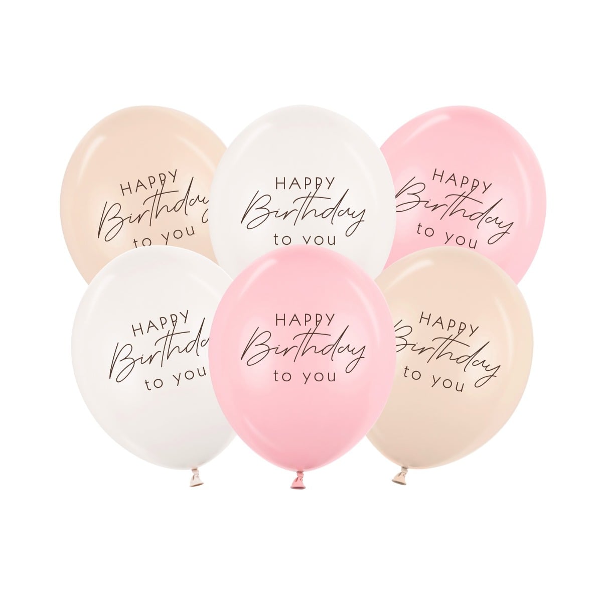 Ballons latex - Happy Birthday to you - Mix rose
