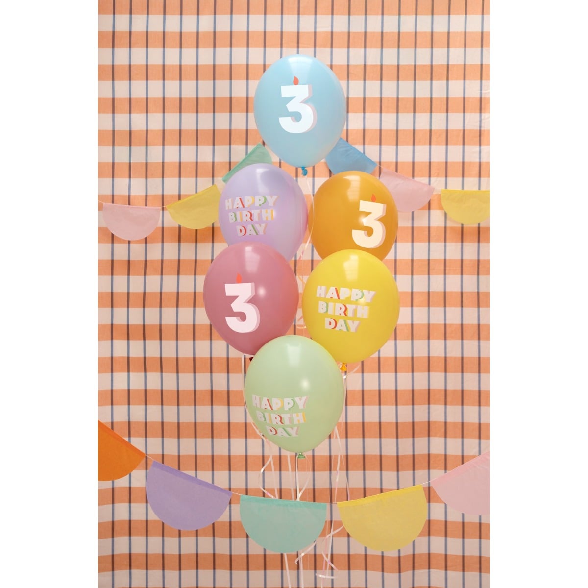 Ballons en latex Happy Birthday - 3 ans