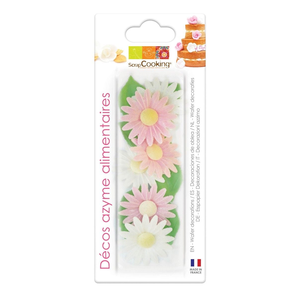 Décorations en azyme - Marguerites et feuilles (12pcs)