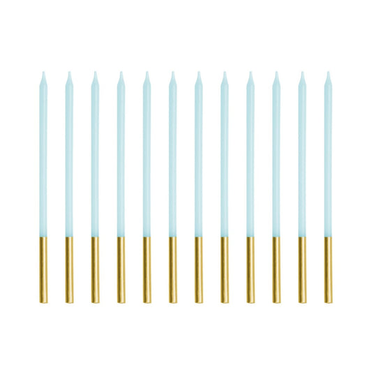 Bougies d'anniversaire - Dorées et Bleu clair