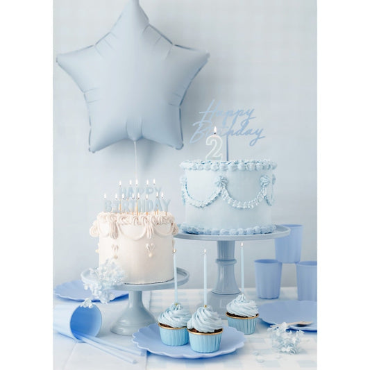 Bougies d'anniversaire - Dorées et Bleu clair