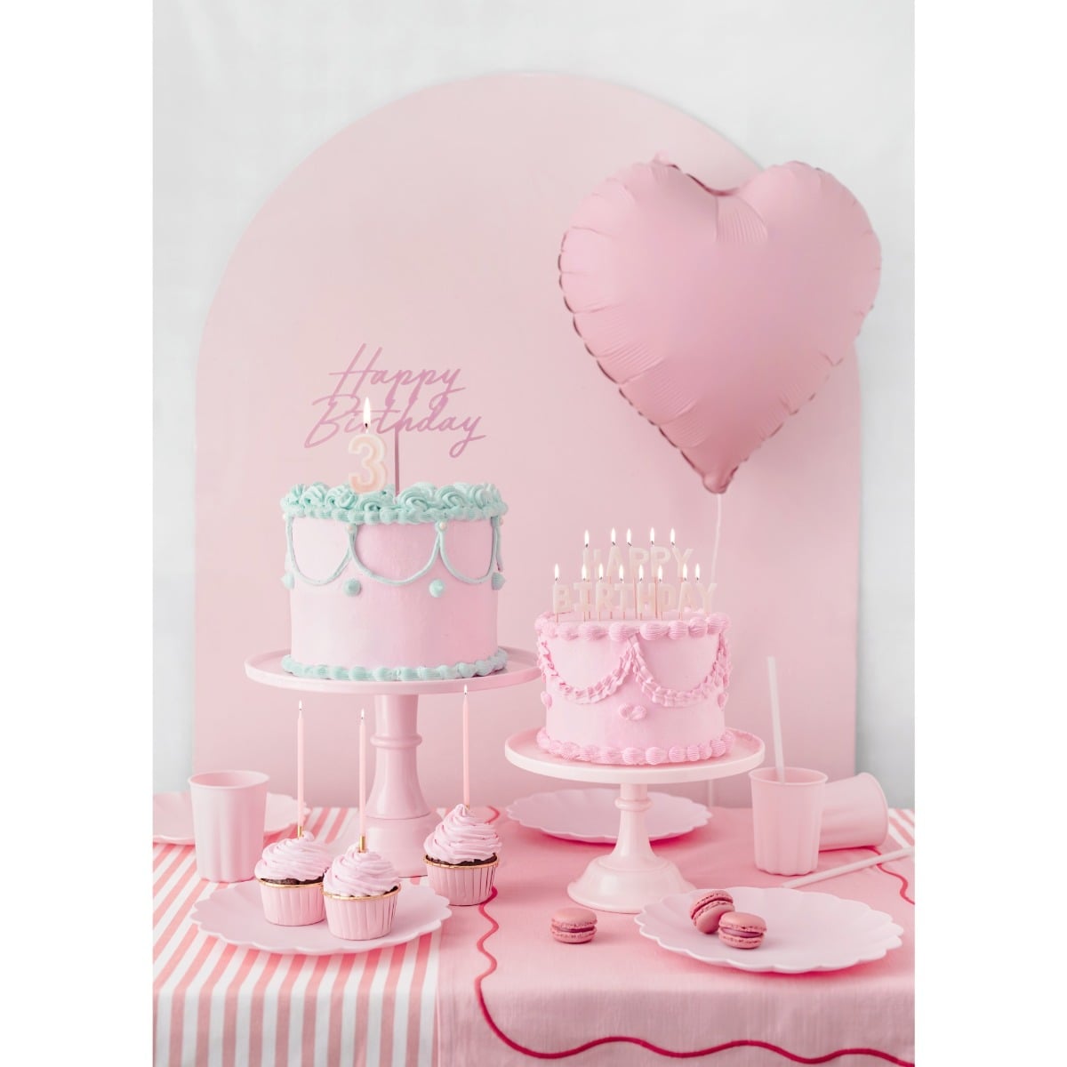 Bougies d'anniversaire - Dorées et Rose
