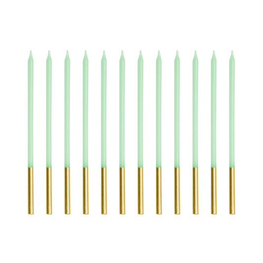 Bougies d'anniversaire - Dorées et Vert clair