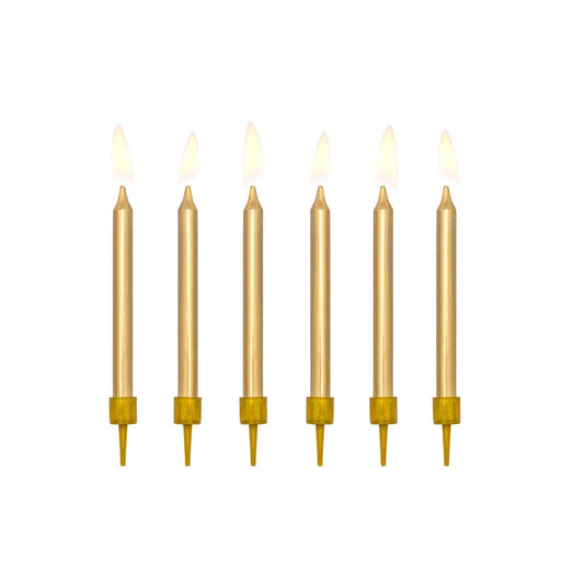 Bougies d'anniversaire dorées (6pcs)