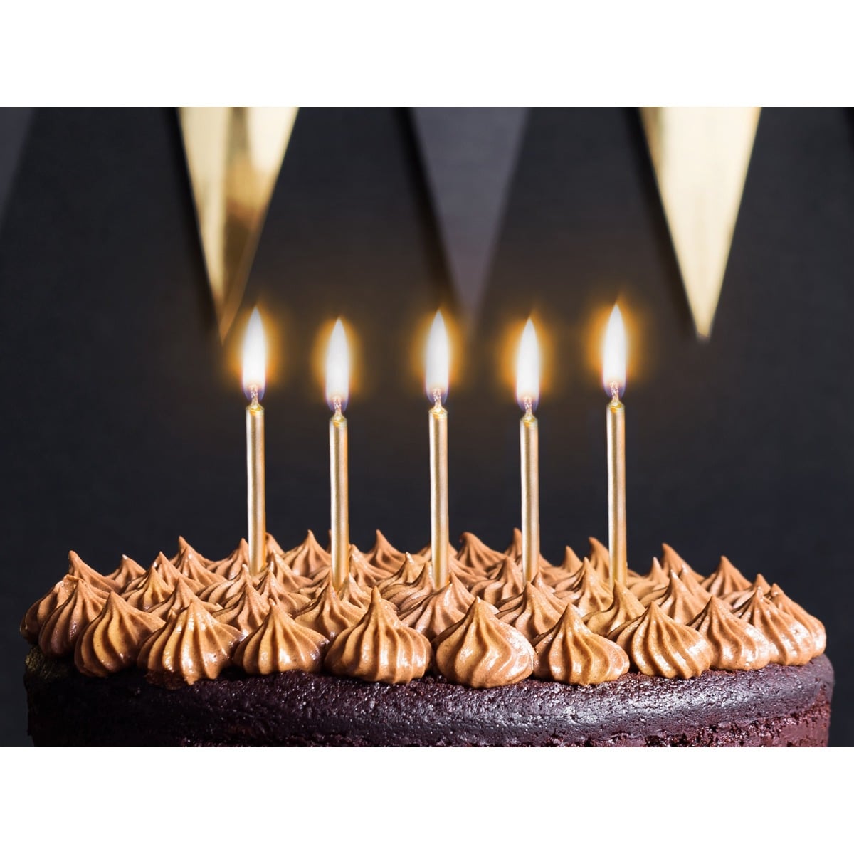 Bougies d'anniversaire dorées (6pcs)