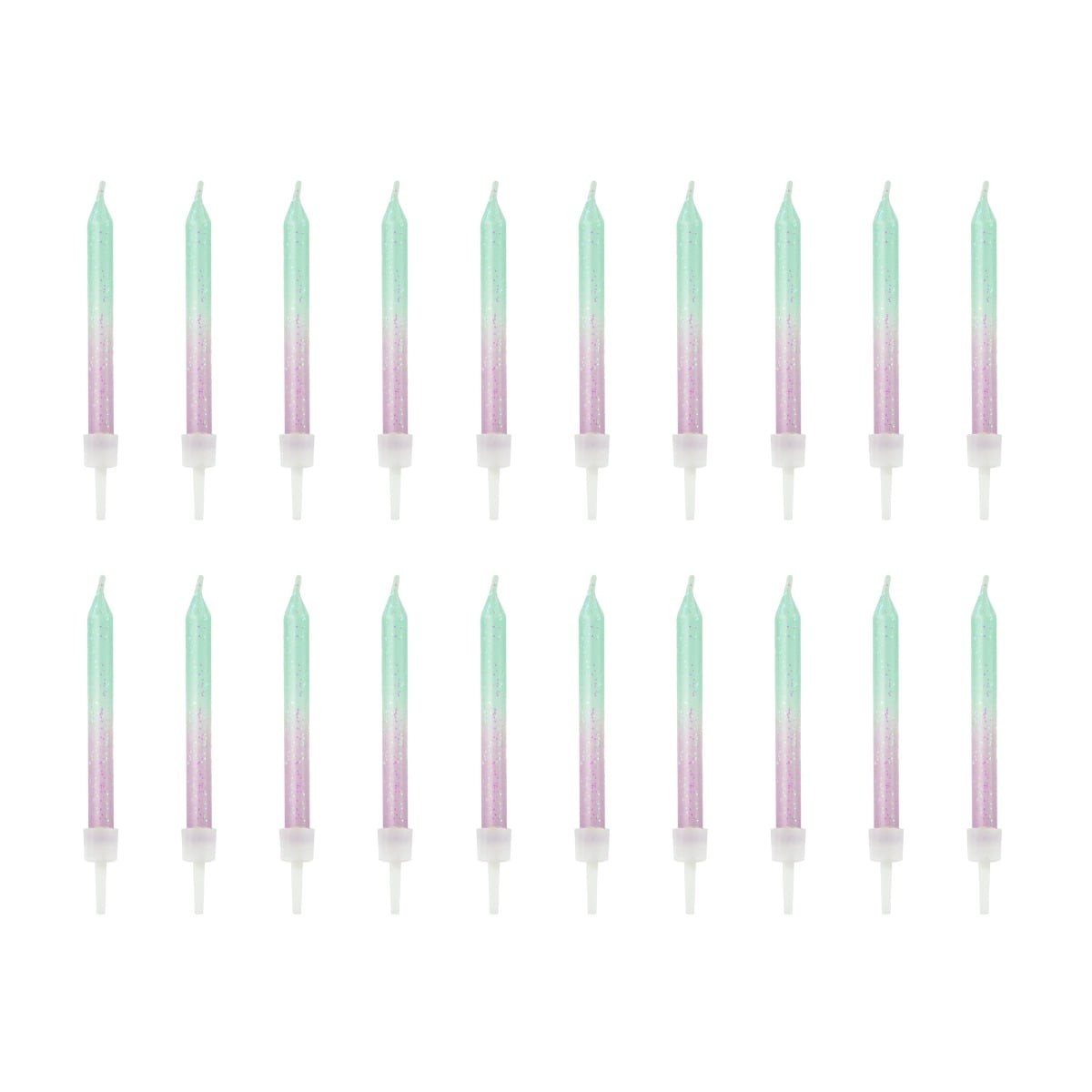 Bougies 6cm Pailletés Sirène (20pcs)