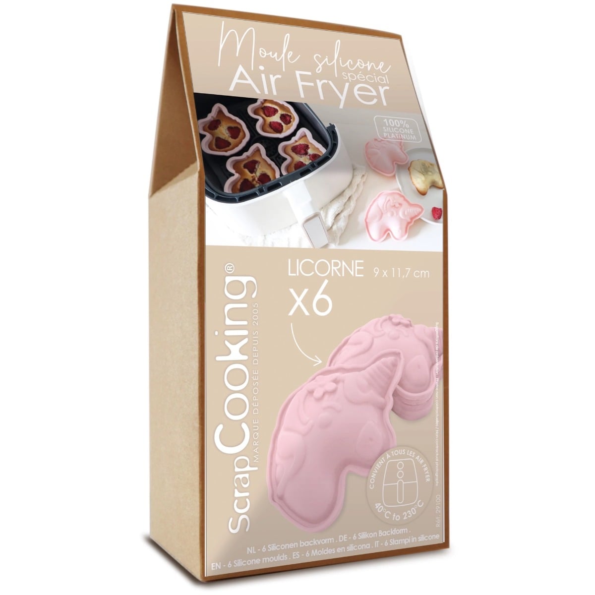 6 Moules Silicone Air Fryer Licorne
