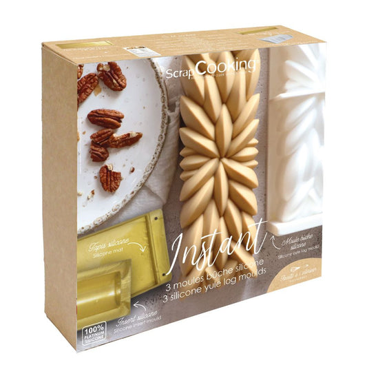 Coffret bûche instant - 3 moules de Noël avec insert