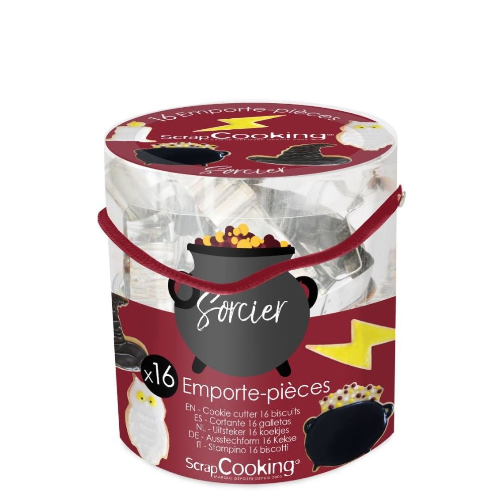 Seau 16 emporte-pièces acier sorcier