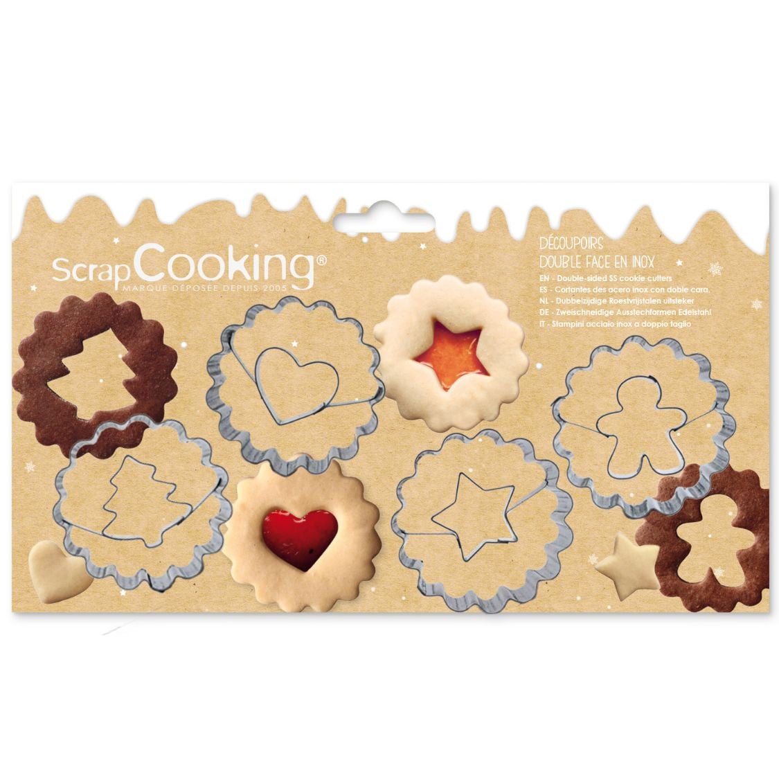 Emporte-pièces inox pour biscuits mirroirs (4 pièces)