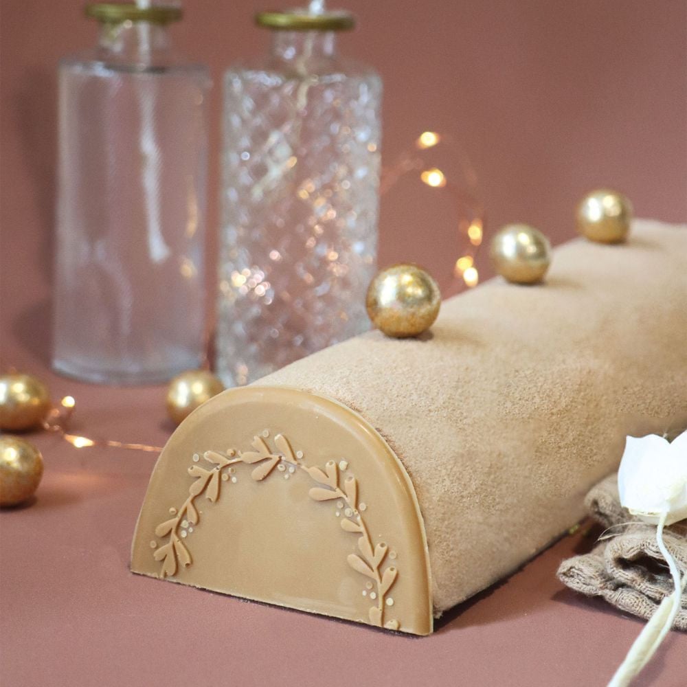 Moule silicone Embout de bûche pour décors en chocolat