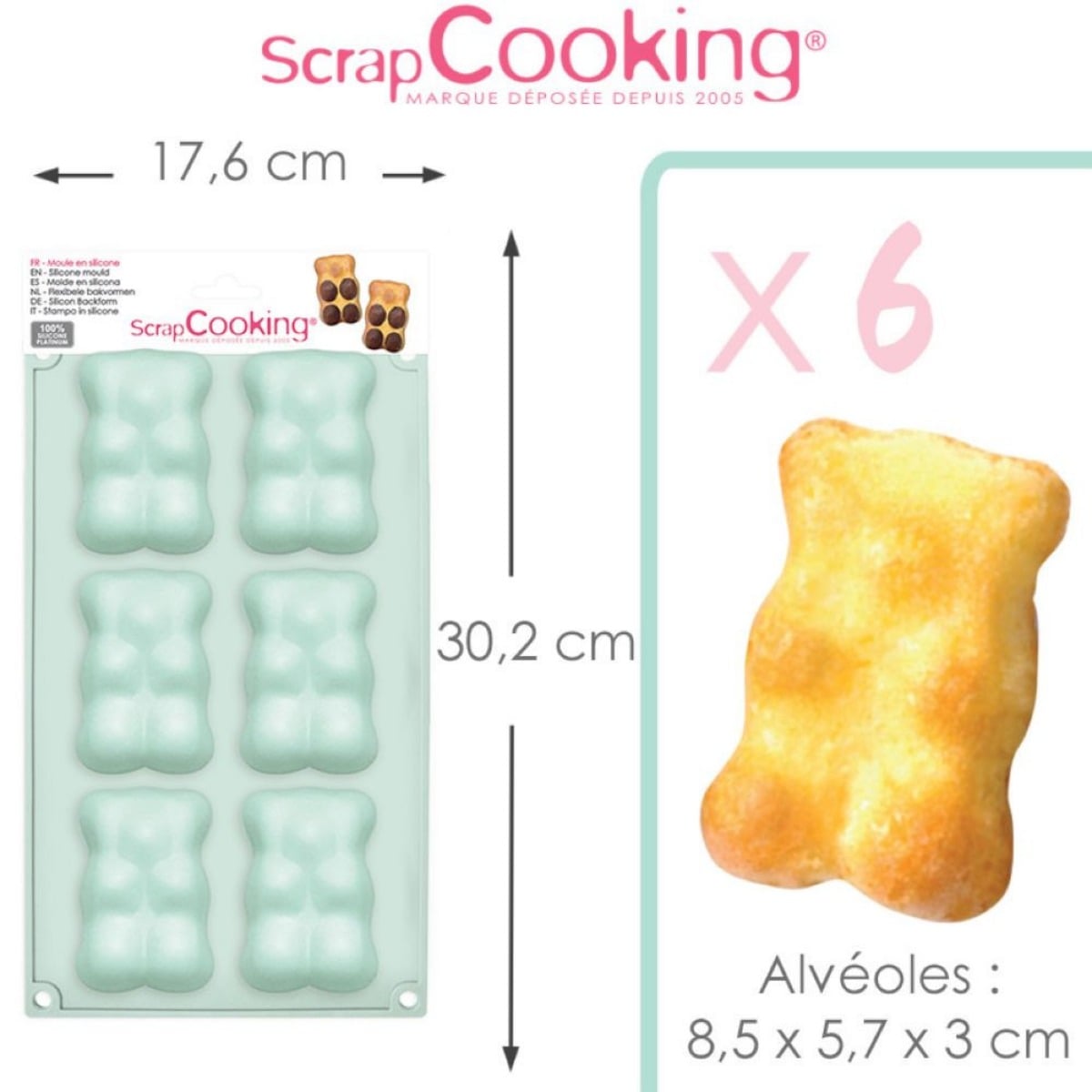 Moule silicone oursons guimauve x 6