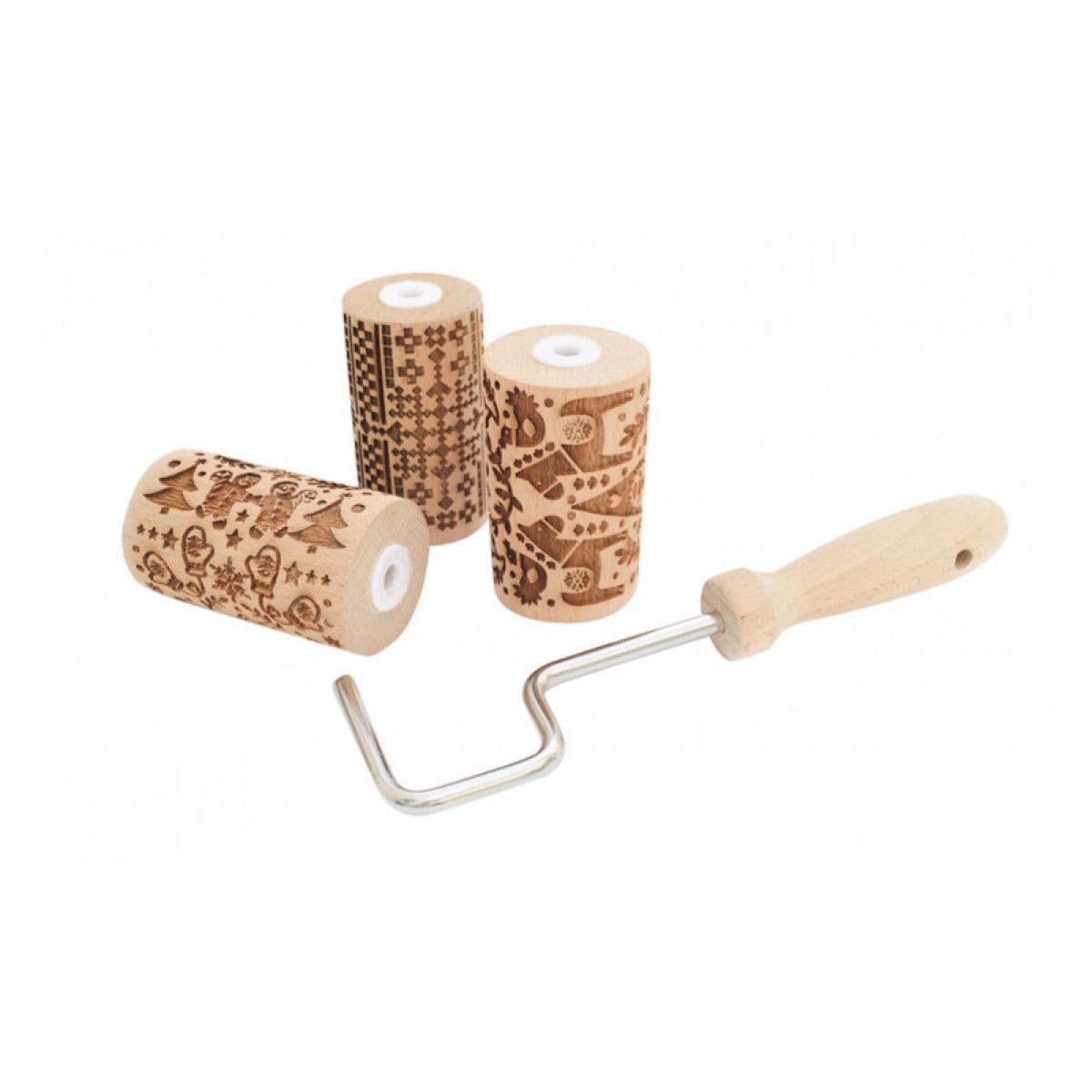3 Mini rouleaux à empreintes - Noël interchangeables
