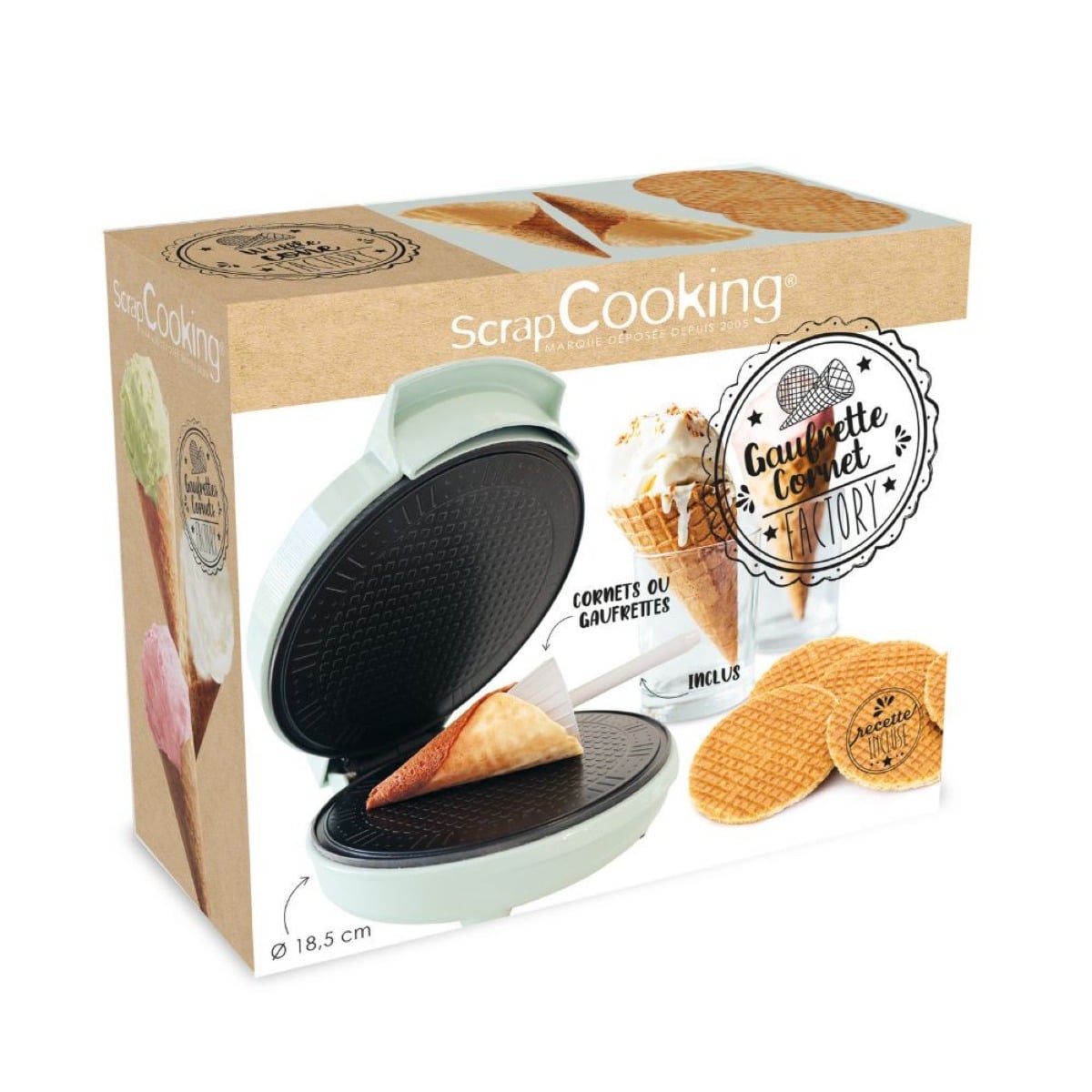 Waffle Factory - Machine à gaufrette et cornet de glace