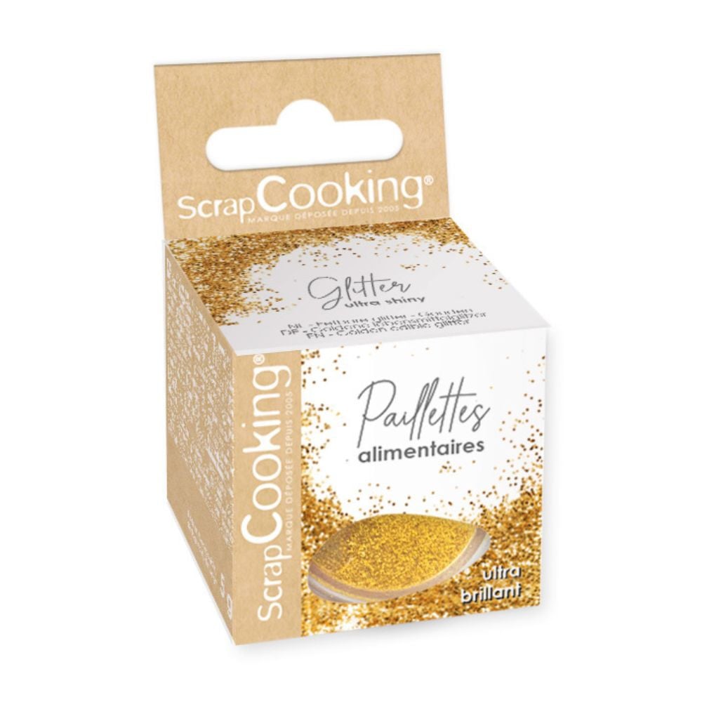 Paillettes alimentaires dorées