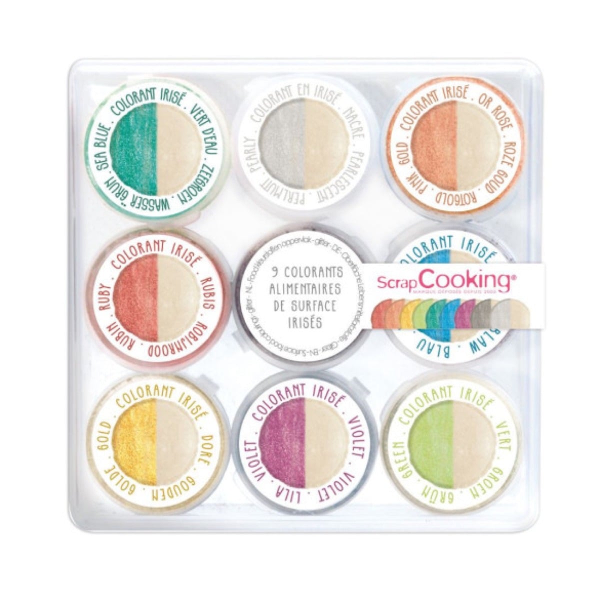 Boîte de 9 colorants de surface irisés
