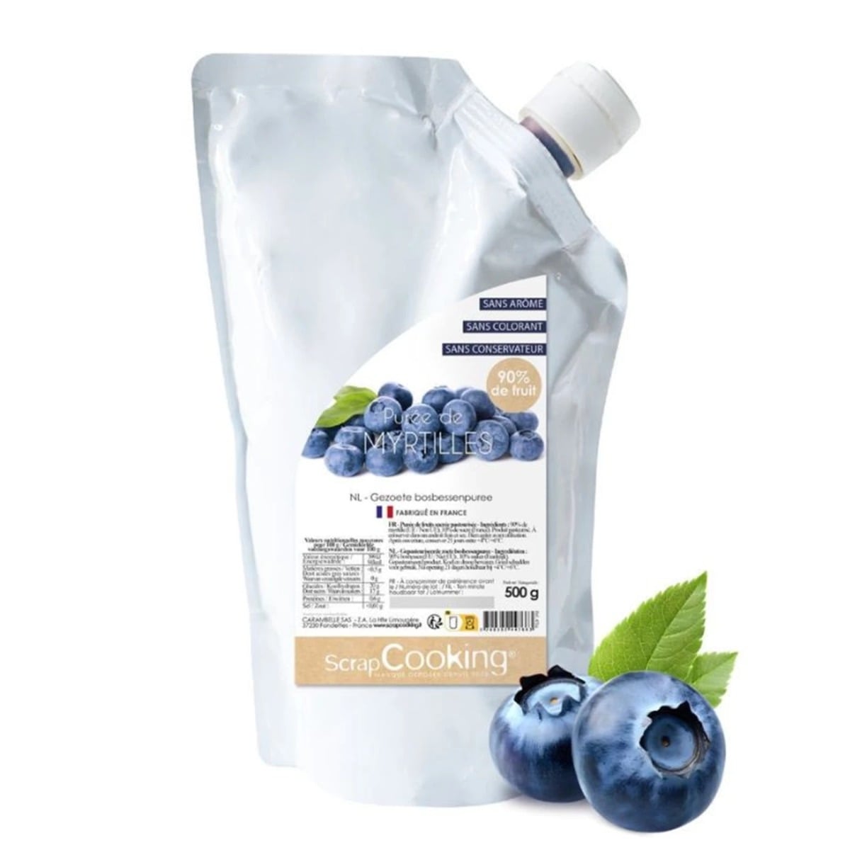 Puree De Myrtille 90% Fruits 500G
