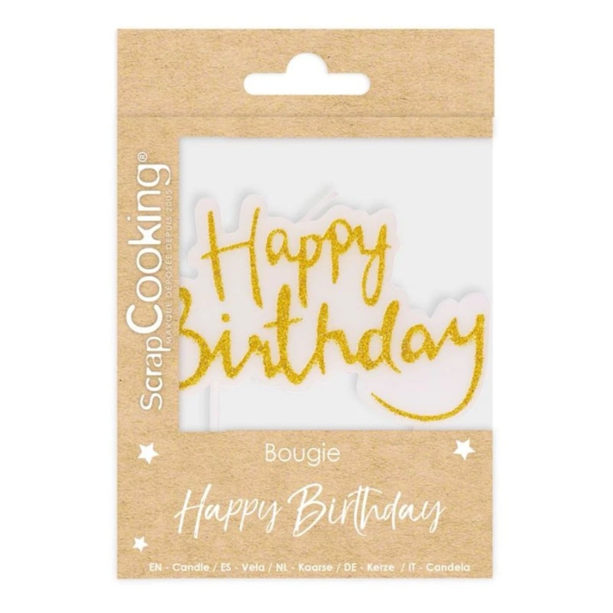 Bougie Happy Birthday Or