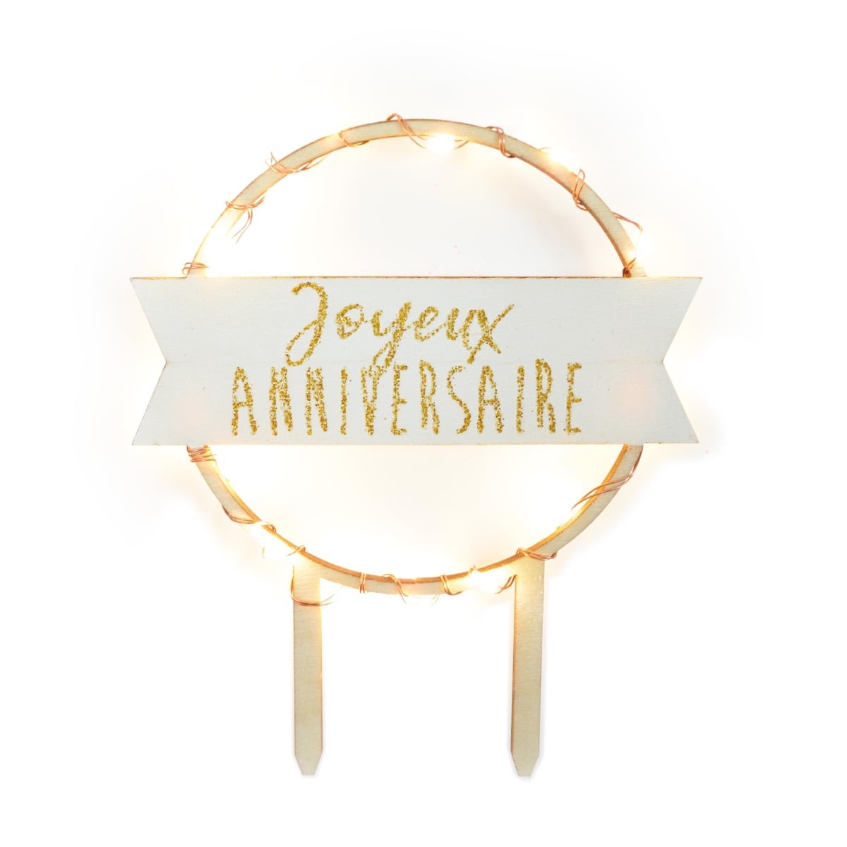 Cake topper LED Joyeux Anniversaire